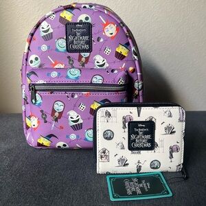 The Nightmare before Christmas Loungefly Backpack and Wallet Bundle
